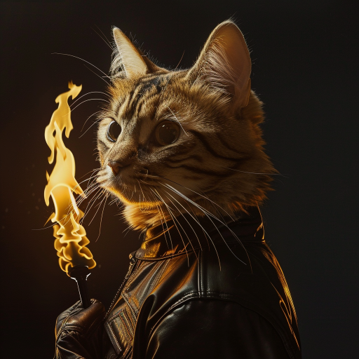 Burning cat flame thrower